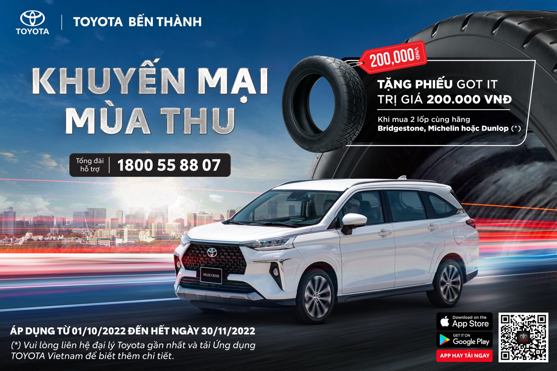 🏁 KHUYẾN MẠI MÙA THU – LỐP MỚI ÊM RU 🏁