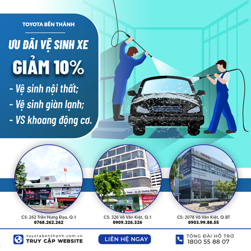 Ưu đãi Vệ Sinh xe đón tết tại Toyota Bến Thành