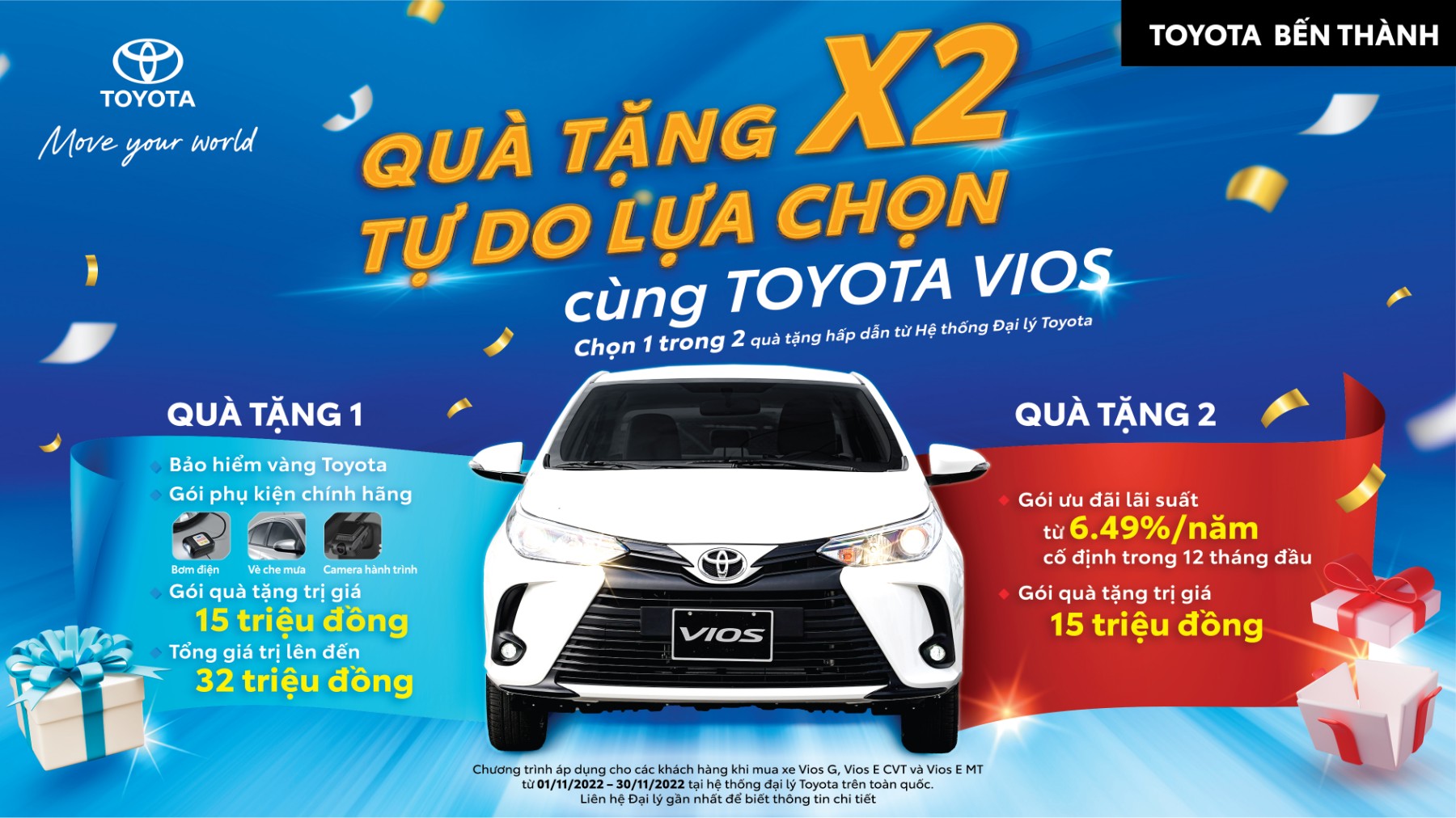 [Toyota Vios – Quà tặng X2 - chọn quà thoải mái.]