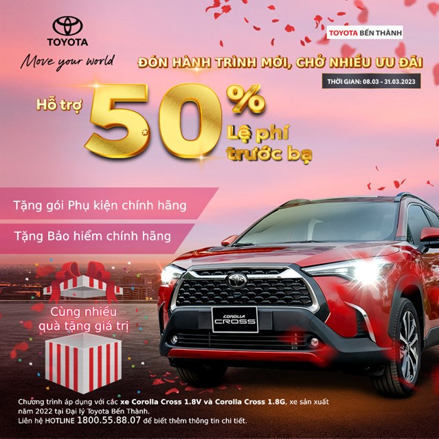 Chương trình khuyến mại cho khách hàng mua xe Toyota Corolla Cross trong tháng 3/2023