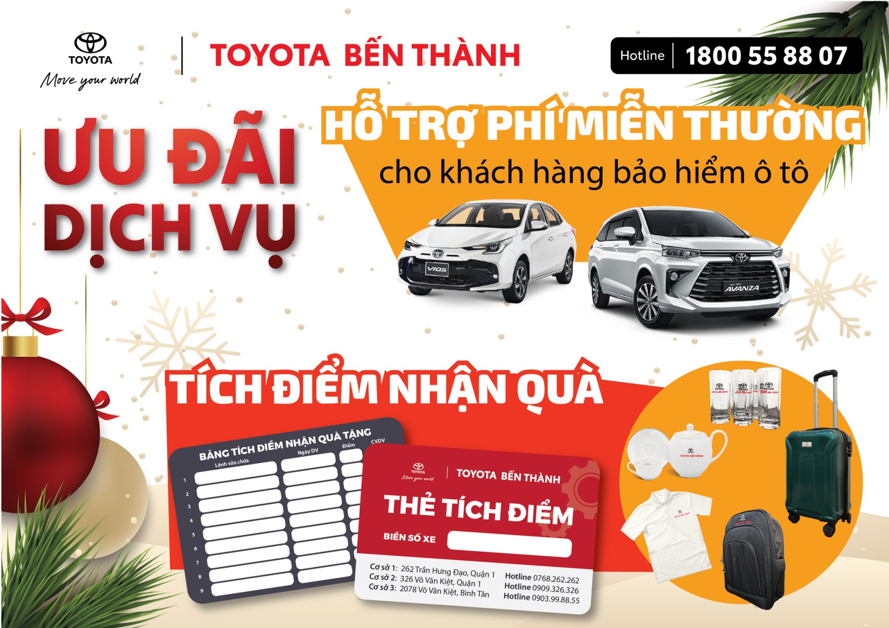 ƯU ĐÃI DỊCH VỤ - Hỗ trợ phí miễn thường, Tích điểm và nhận quà